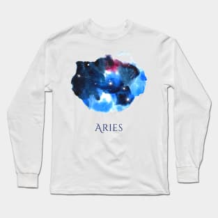 Aries Zodiac Sign - Watercolor Star Constellation Long Sleeve T-Shirt